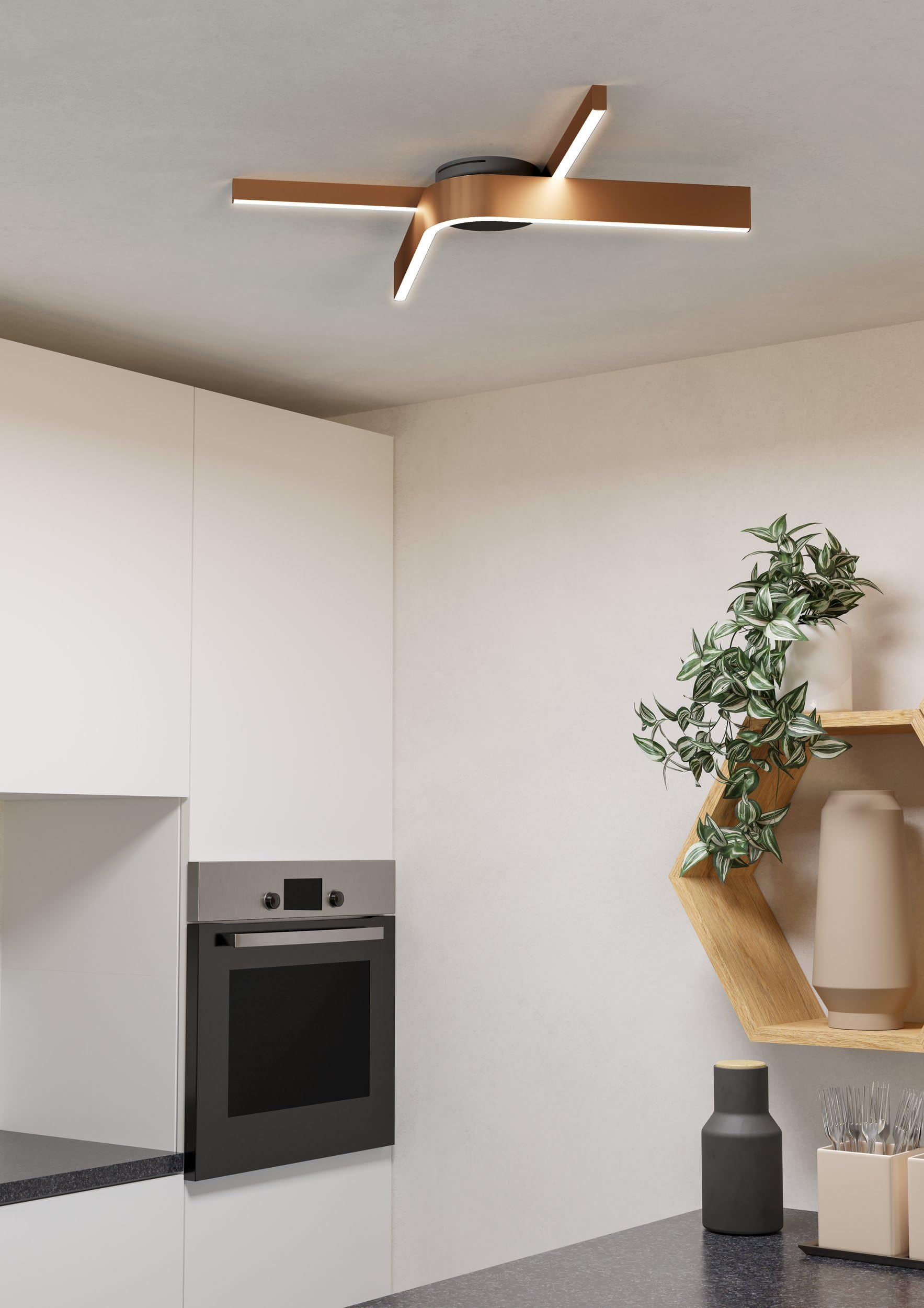 EGLO connect.z Smart-Home LED Deckenleuchte Folcino-Z, Deckenlampe dimmbar | ZigBee, Matter, App und Sprachsteuerung Alexa, warmweiß-kaltweiß, RGB, Bronze-Optik