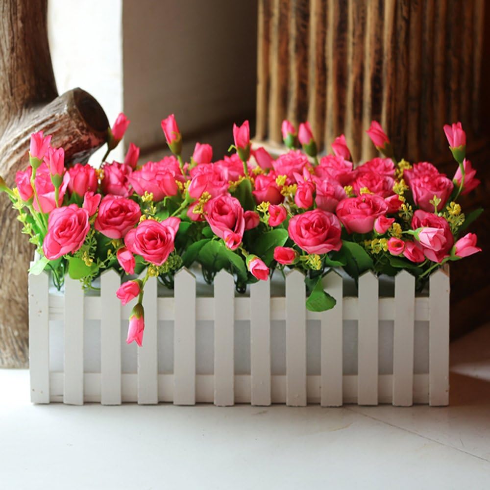 Artificial Silk Rose, Flowers For Wedding floral arrangement Nearly Natural Fabricated Flowers Center table Flower Arrangement / Gifts For Living Room Kitchen Office And Party Decoration.