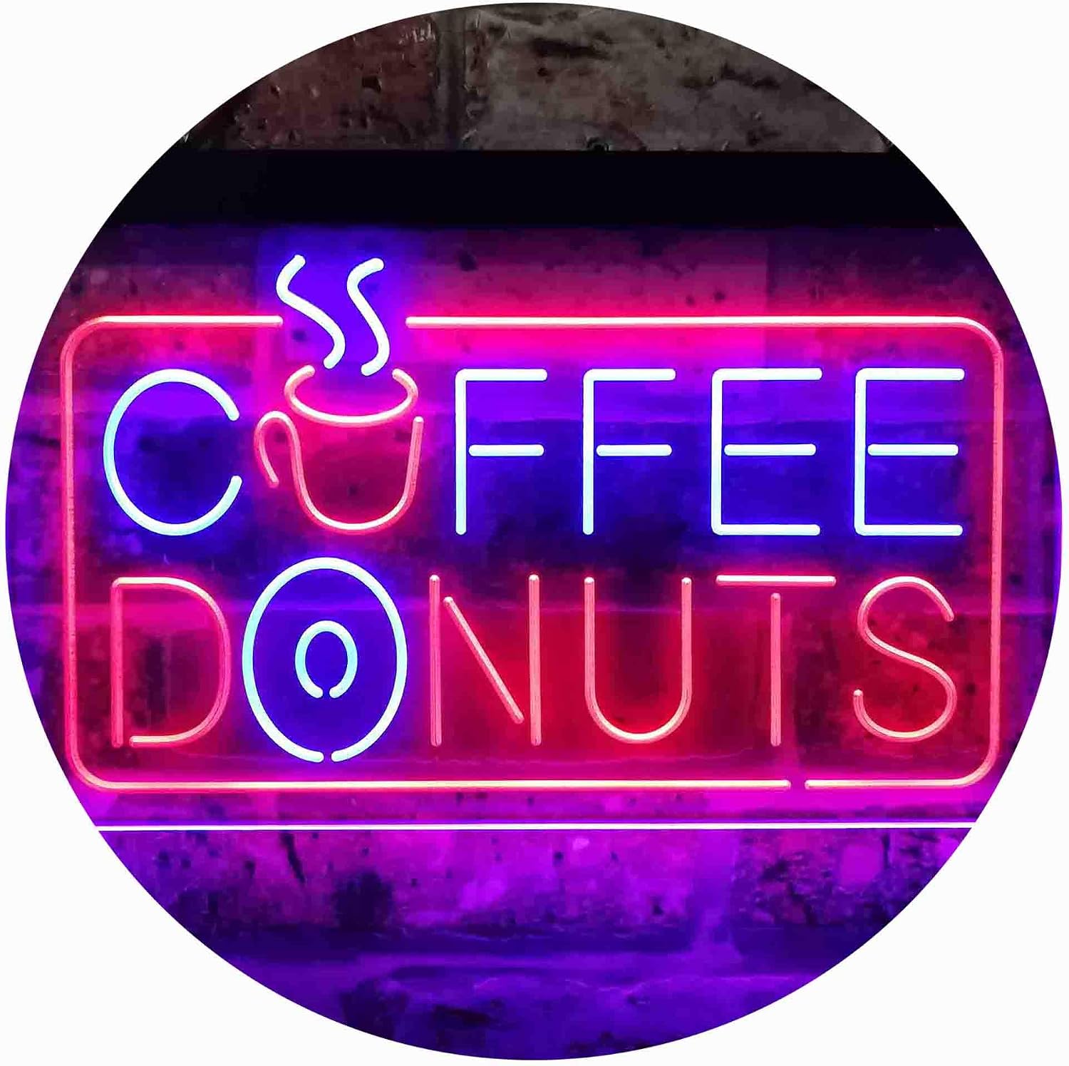 ADVPRO Coffee Donut Restaurant Dual Color LED Neon Sign Blue & Red 24 x 16 Inches st6s64-i3898-br