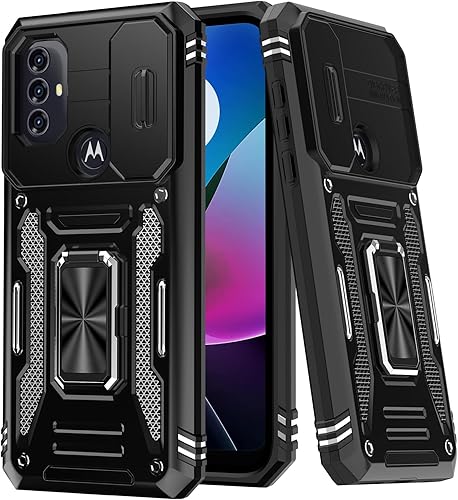 MERRO Funda para Moto G-Play-2023Moto G Power 2022Moto G Pure Case, funda deslizante para cámara, funda resistente de grado militar con soporte