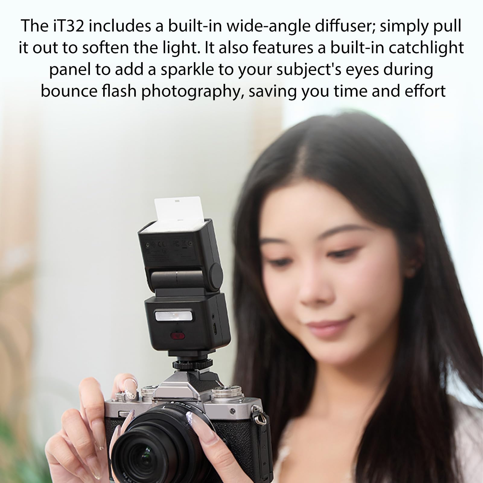 GODOX iT32 TTL - Flash para cámara y flash inalámbrico X5N, 1/8000s HSS GN18, tiempo de recarga de 1,5 s, luz LED integrada con difusor suave y filtro magnético para cámaras Nikon