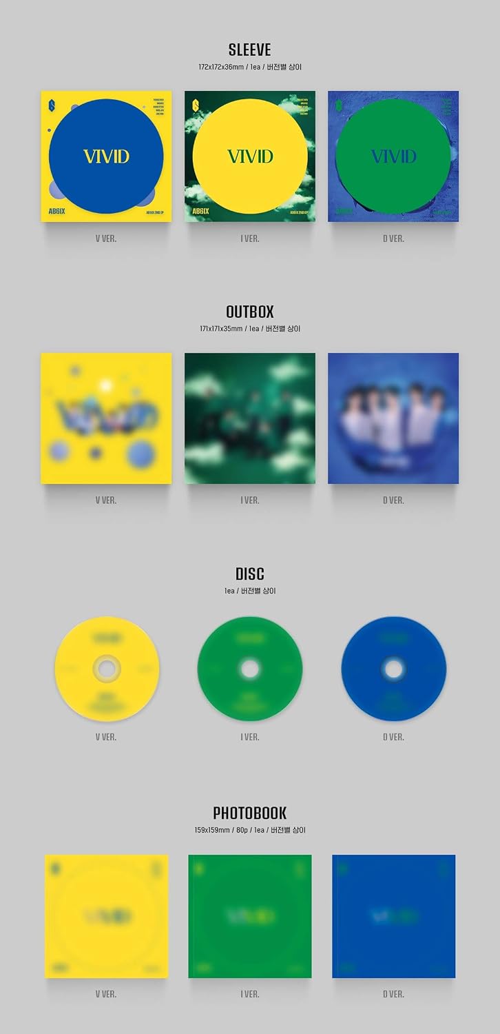 AB6IX - VIVID (2ND EP) [Random ver.] [Pre Order] CD+Photobook+Folded Poster+Pre Order Benefit+Others with Extra Decorative Sticker Set, Photocard Set