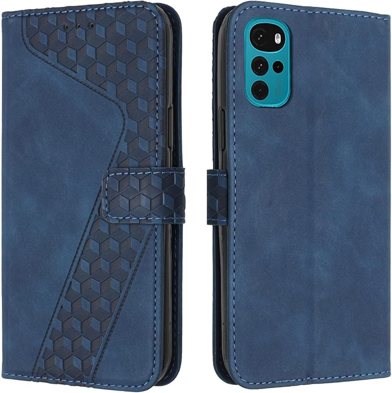 Compatible With Motorola Moto G22 Case, Wallet Case PU Premium Leather with Card holder Slots Magnetic Shockproof Protect Flip Cover Bookstyle Phone Cases Cover for Motorola Moto G22 (Blue)