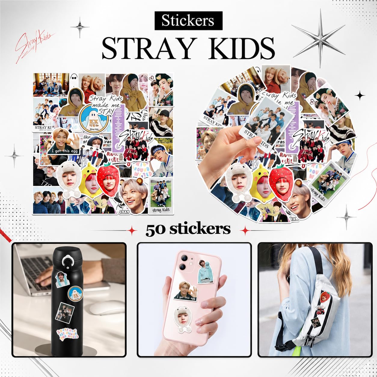 Japior Stray Gifts Set,Including Drawstring Bag, 8 Cartoon Badges