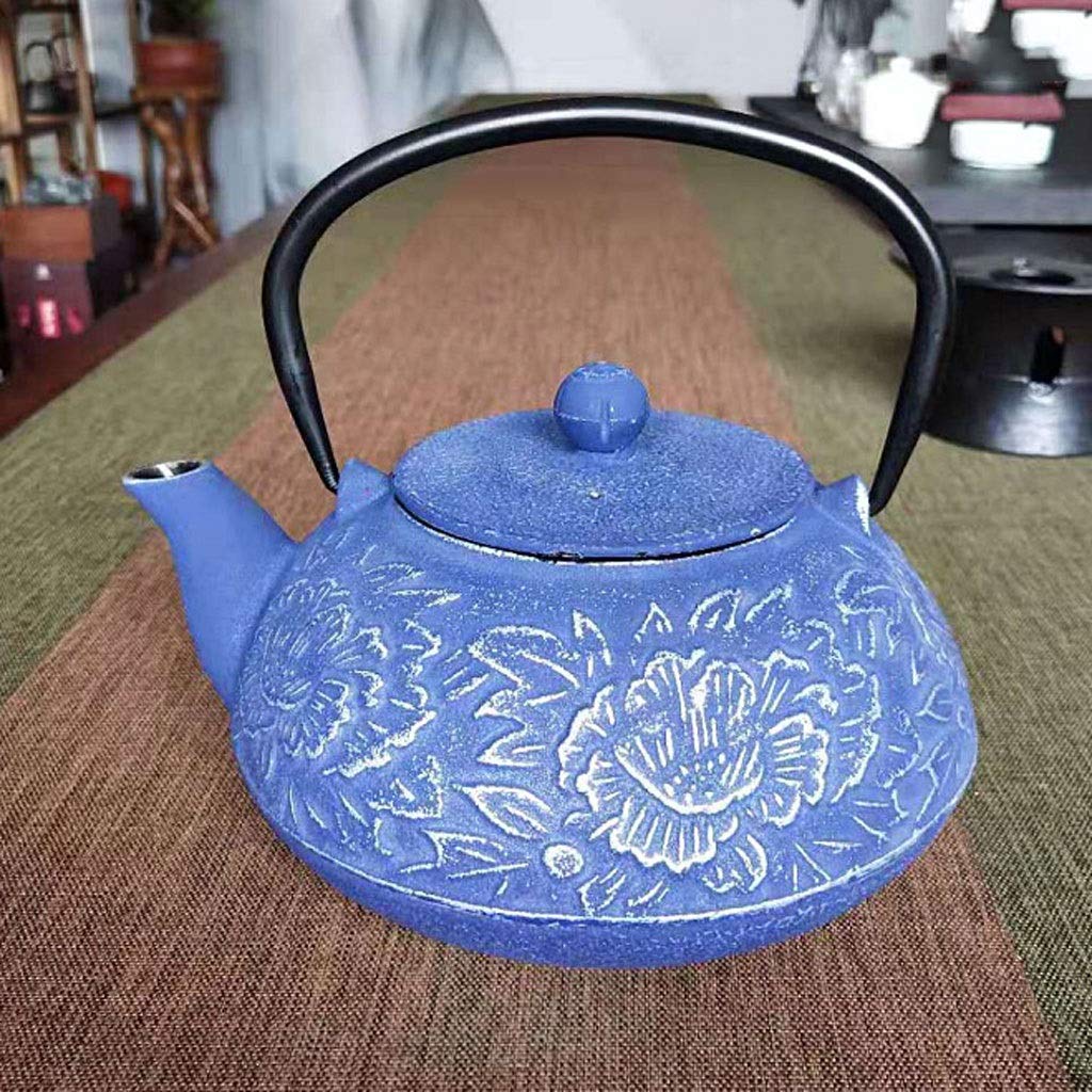 TYUHDUYUR Teapot Ceramics 900ml Cast Iron Teapot with Fully Enameled Interior - Large Cast Iron Tea Kettle Maintains Temperature Blossom Tea Chinese Style