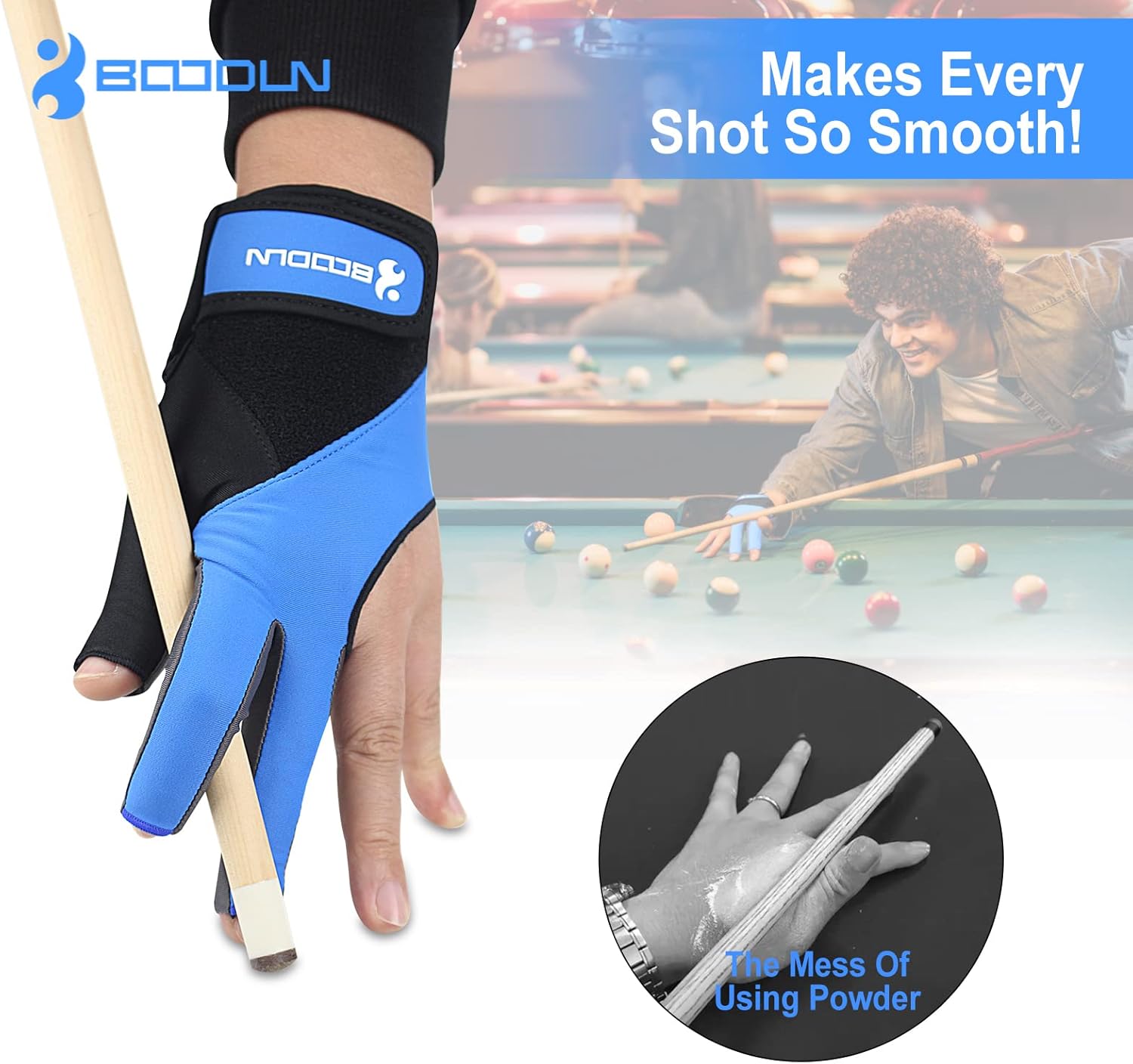 Lion helper Billiard Pool Gloves for Left Hand 3 Finger, Splicing Process, Snooker Cue Sport Glove Popular Sizes for Men & Women : Sports & Outdoors