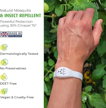 THEYE Mosquito Repellent Bracelet - Anti Mosquito Bracelet for Adults, Children, Kids - 100% Natural, Deet Free Mosquito Repellent Bands - Provides Up to 2 Weeks Protection - White Small