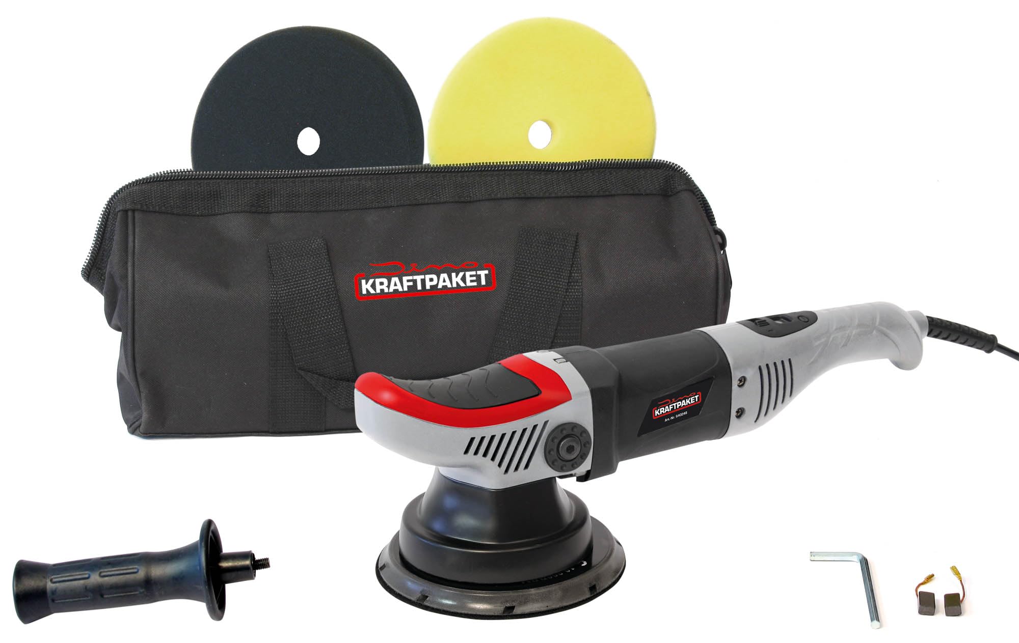 Dino KRAFTPAKET 640247, polisseuse excentrique 710 W, 8 mm, kit