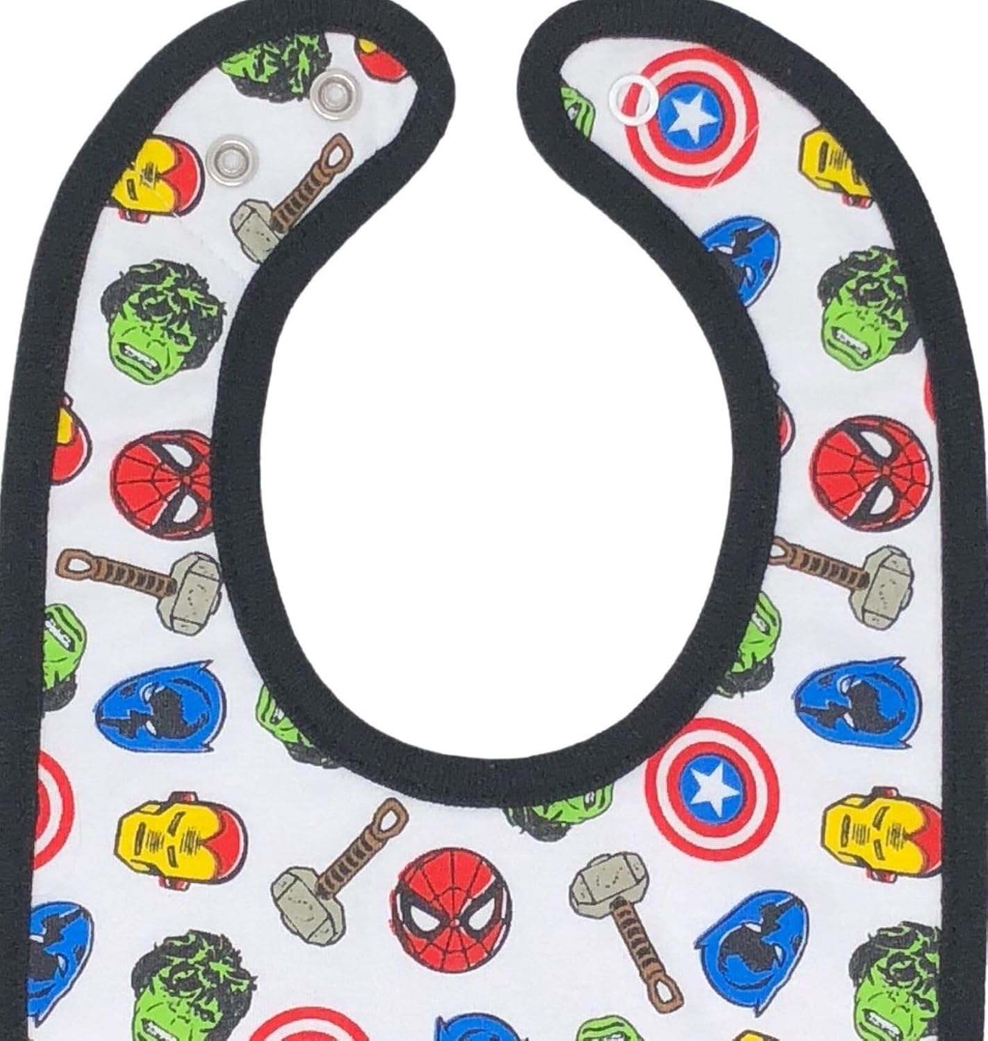 Marvel Avengers Hulk Spider Man Thor Iron Man Captain America 6 Pack Bibs One Size