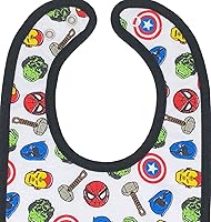 Vista 4 de Marvel Avengers Hulk Spider Man Thor Iron Man Capitán América, paquete de 6 baberos, talla única