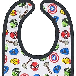 Marvel Avengers Baby Boys\' Bibs 6 Pack Spiderman Hulk Thor Iron Man Captain America