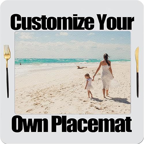 Miniatura 7 de Manteles individuales personalizados, de cuero, resistentes al calor, impermeables, lavables, fáciles de limpiar, antideslizantes, 12 x 17 pulgadas