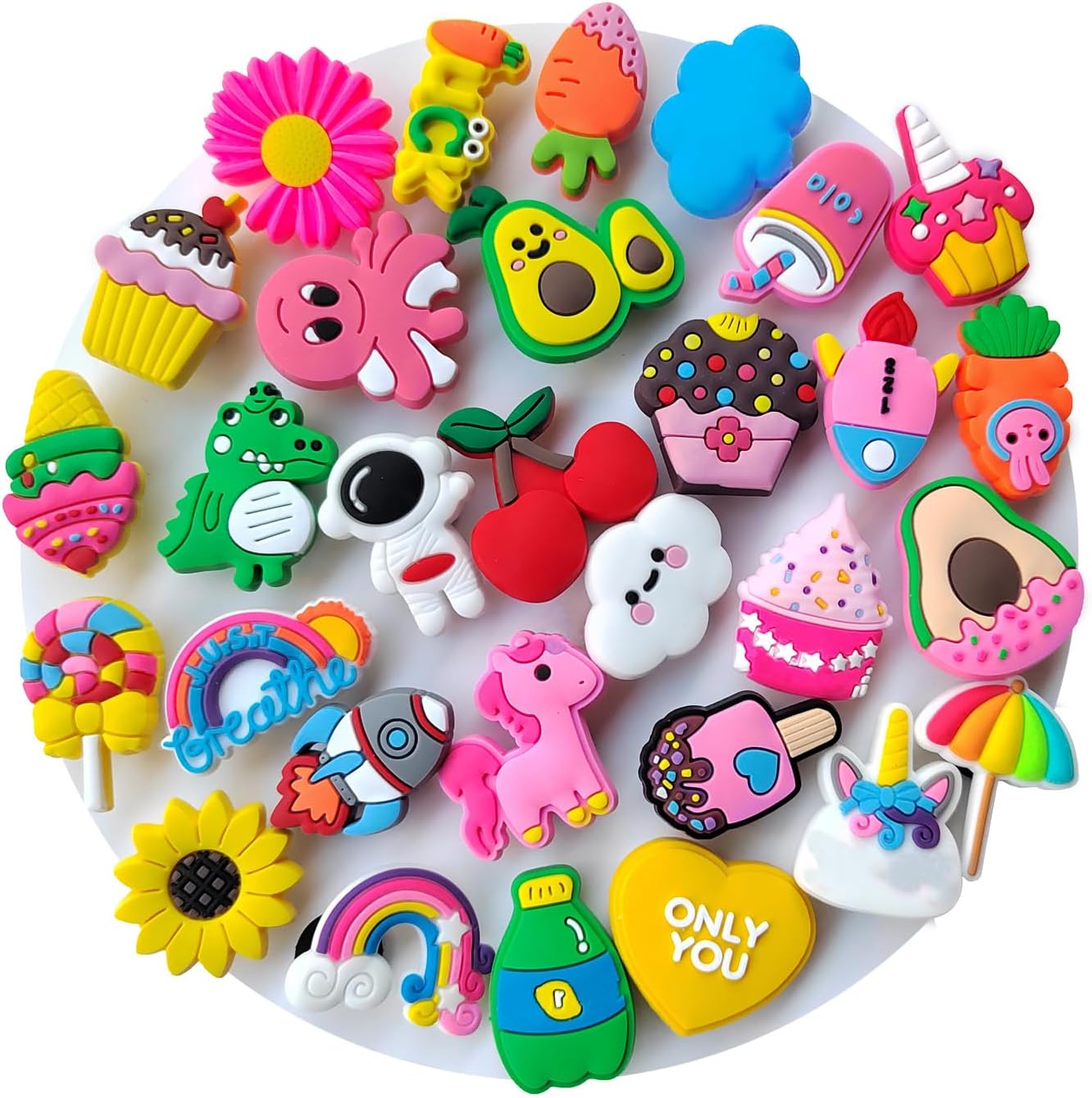 50 Bunte Schuhanhänger Für Clogs & Sandalen - Süße Charms Zum Individuellen Gestalten