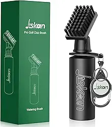 Jiskan Limpador de escova Pro Golf Club com clipe de retenção e garrafa de água de espremer 19 cm comporta 113 g de água, acessórios essenciais de golfe para homens, melhores presentes de golfe para