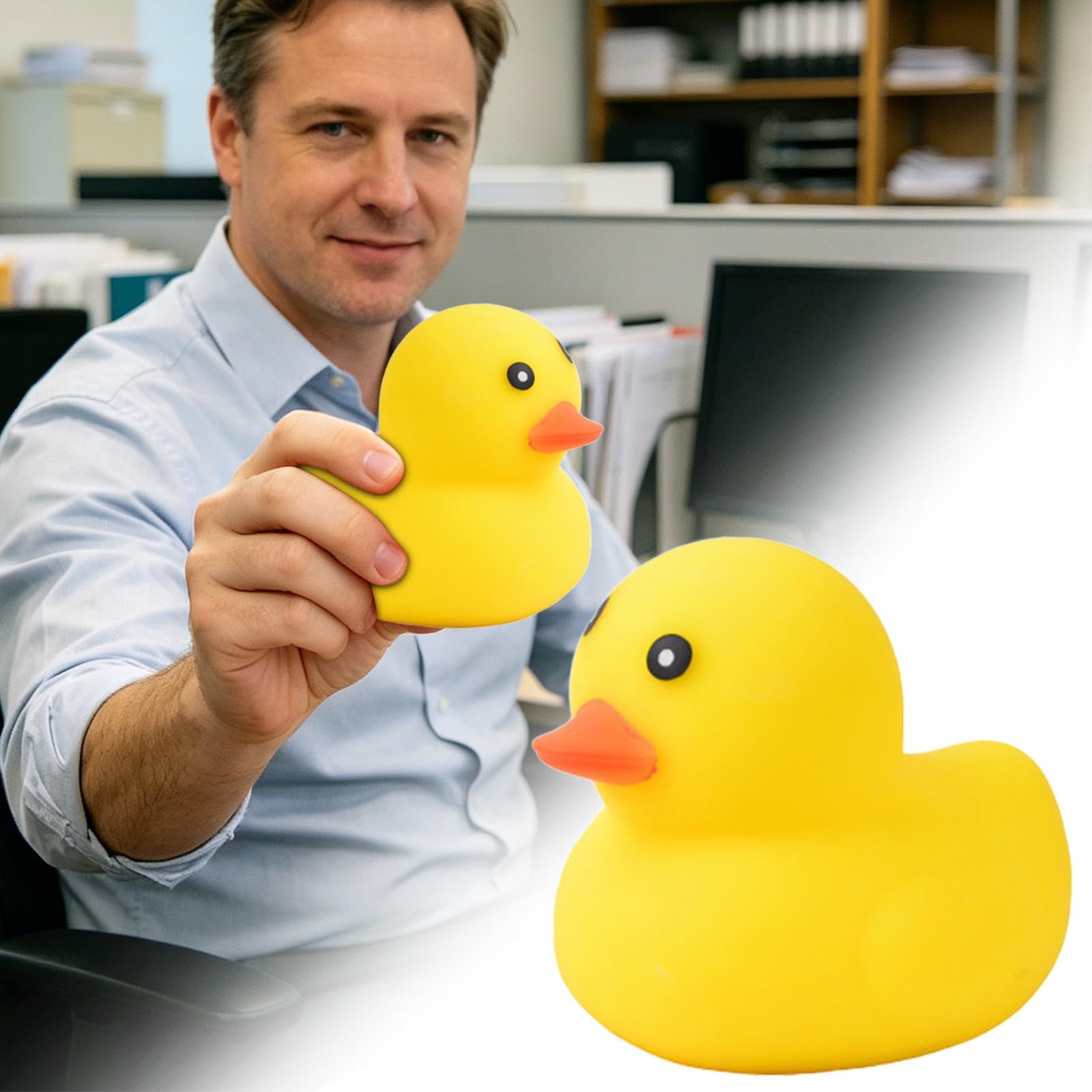 Giant Duck Squishy, Rubber Yellow Ducks, Jumbo Cute Large Duck Squeeze Decor, Bath/Pool/Water Float Toy, Soft Slow Rising Squishy Piece (Yellow, One Size)