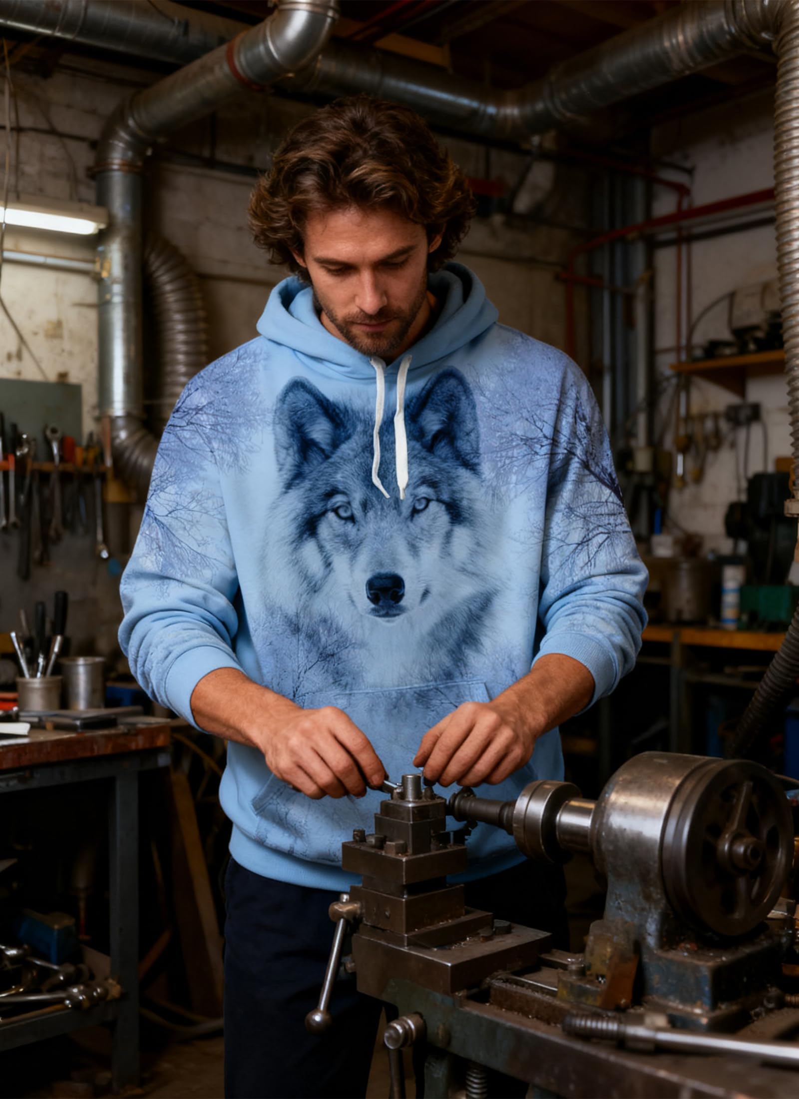 Fanient Sweat à Capuche en Polaire pour Homme et Femme Imprimé Fantaisie 3D Manches Longues avec Capuche pour Homme et Femme
