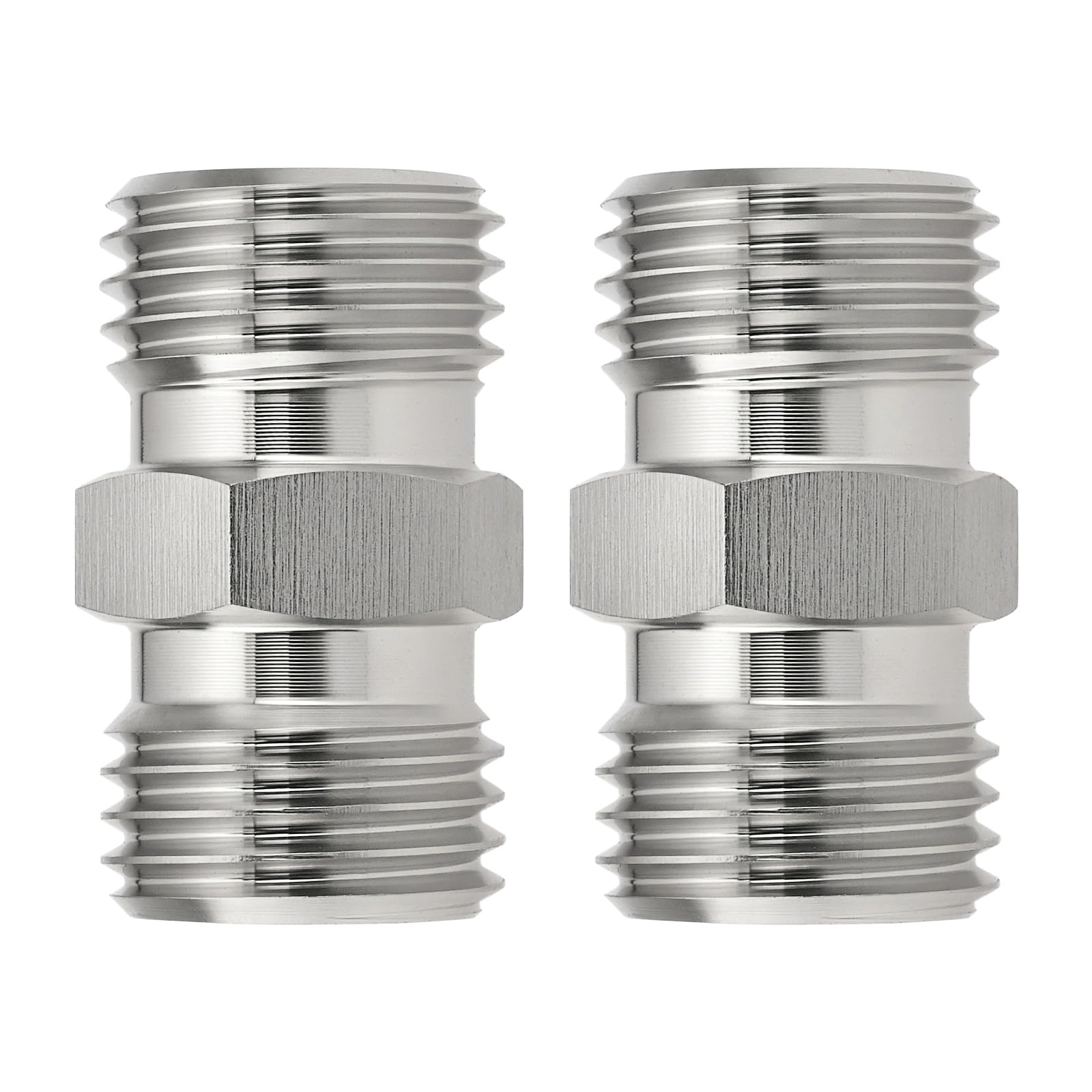 2 adaptadores hidráulicos M14 x 1.5 para manguera de tubo, conector de rosca adecuado para varios sistemas hidráulicos y excavadoras pequeñas, color plateado
