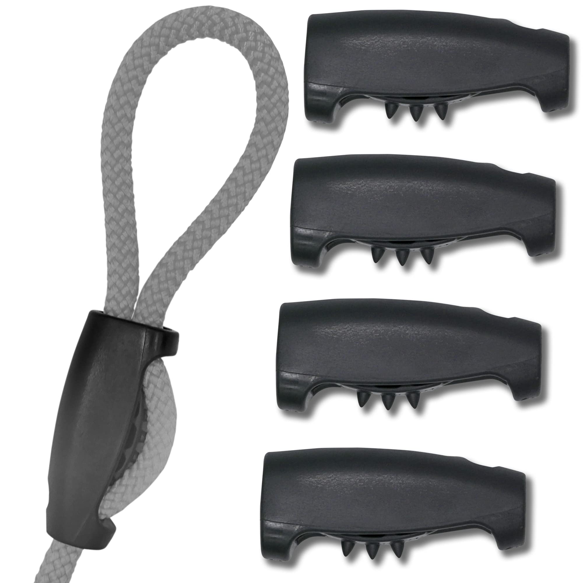 Toldoro Super Sharky, 4 morsetti per funi da 10mm di diametro, bloccante ad alta resistenza per corda, blocca corde, morsetto per fissare il cordame di barca a vela e tendoni