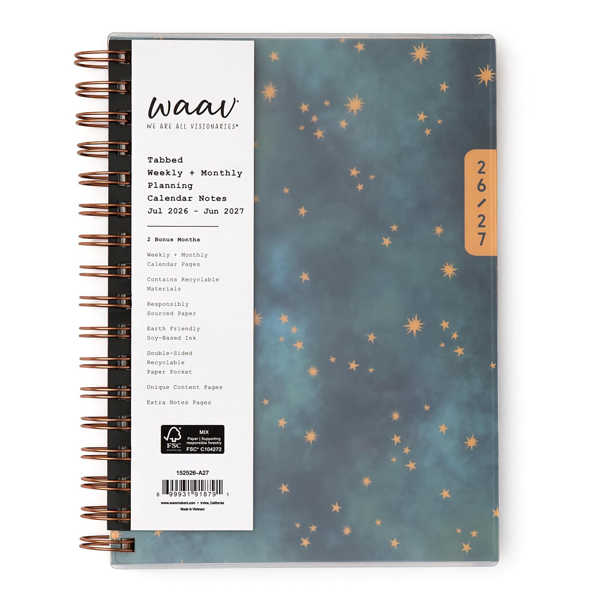 Blue Sky 2026-2027 Weekly & Monthly Academic Planner, 5.88"x8.63", Callisto