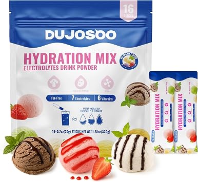 Shake Thoroughly! Electrolyte Hydration Powder Drink Mix | Fat Free - Variety Pack | 7 Electrolytes & 6 Vitamins | Hericium, Collagen Peptide