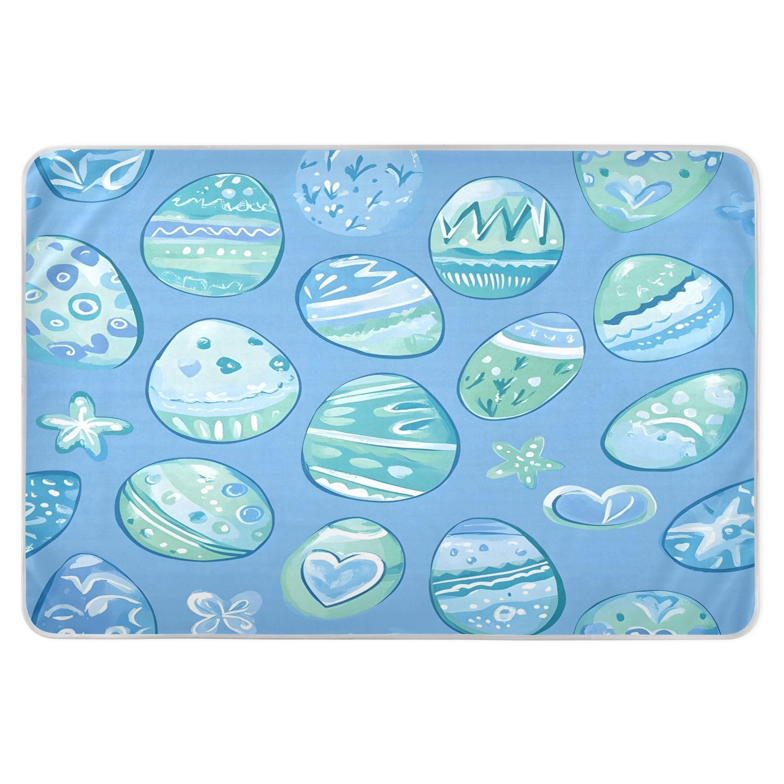 BOESI Doodle Easter Egg Pattern Waterproof Pads for Bedwetting and Incontinence, Reusable Pads, Reusable Diaper Pads for Bed, Sofa, Travel