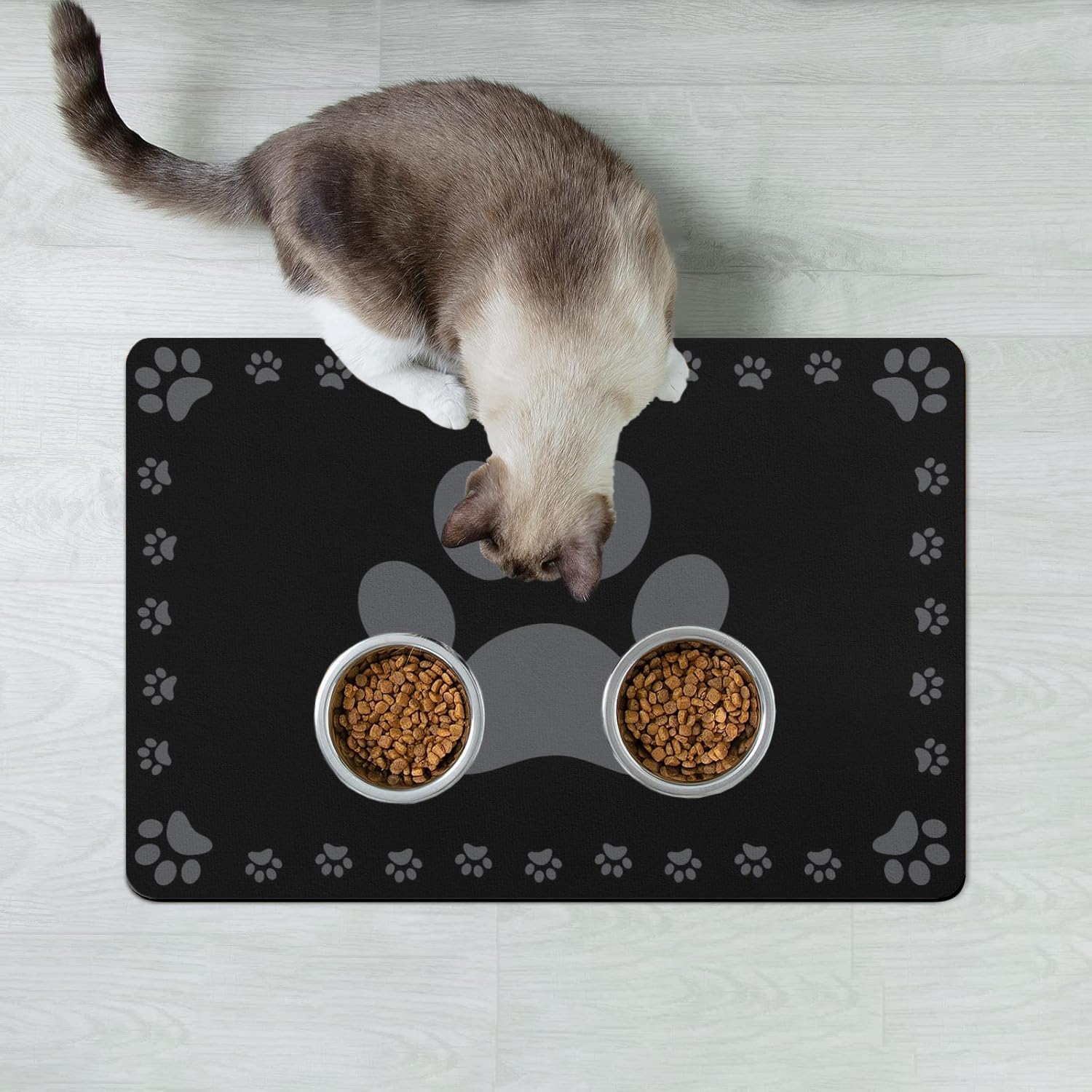 Dog Food Mats for Floor, Absorbent Pet Food Mat - Cat Feeding Mat Quick Dry Dog Bowl Mats for Water Pet Supplies Feeding Placemat 12