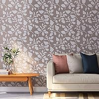 Vista 3 de GSS Designs - Plantilla de hojas florecientes para pintar sobre madera, lienzo, papel, tela, piso, pared y azulejos, follaje de 12 x 12 pulgadas