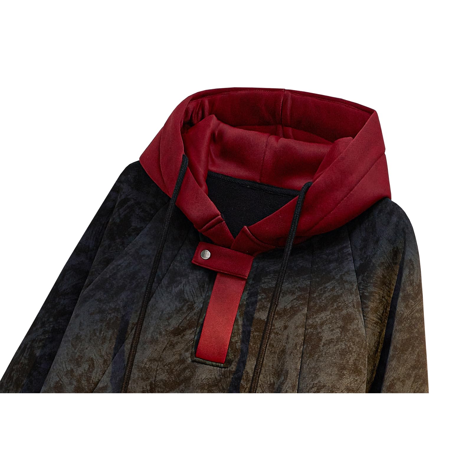 GURUNVANI Sweat à capuche vintage unisexe avec bloc de couleurs, coupe ample, pull tie dye