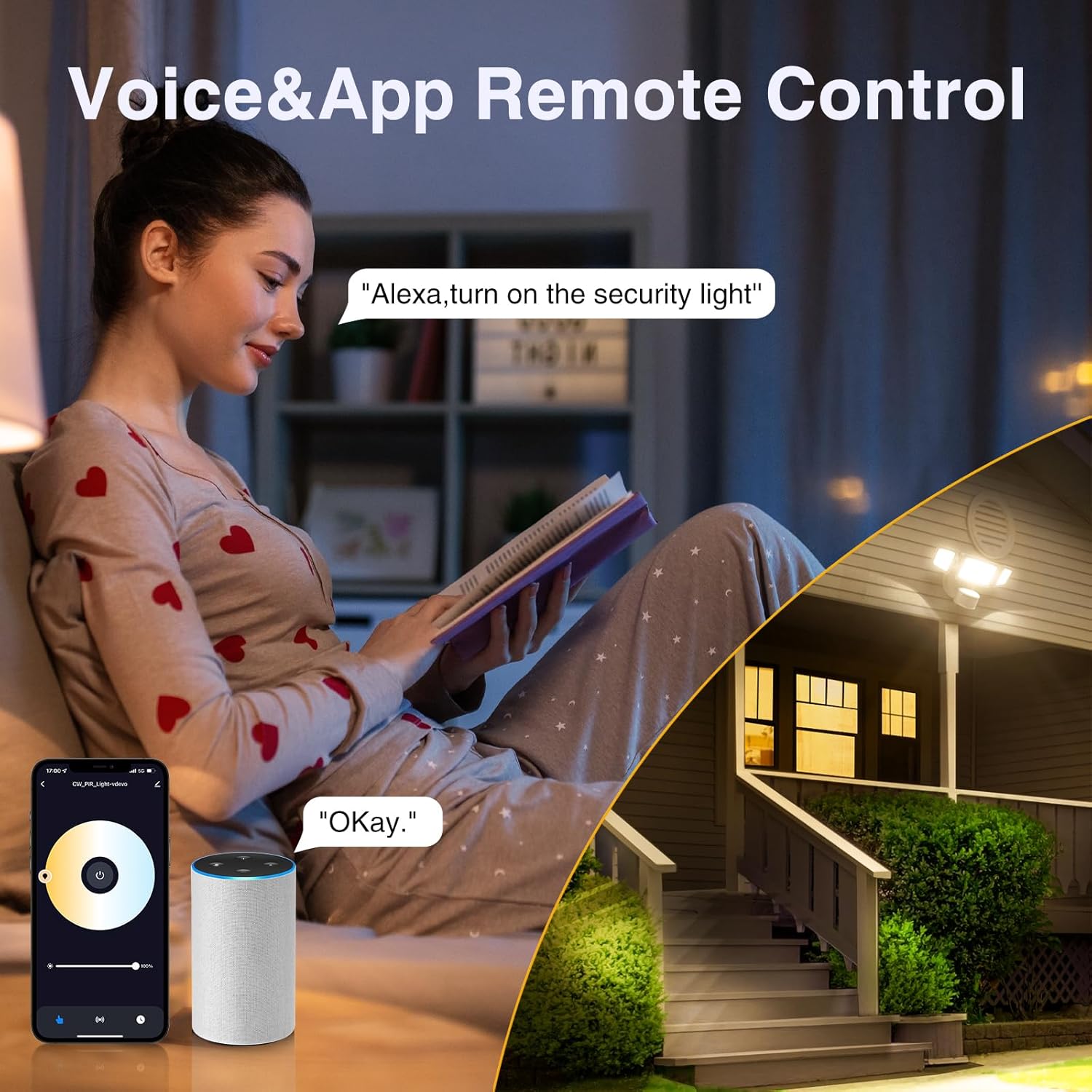 Onforu Smart LED Security Light controlled via app and voice assistant
