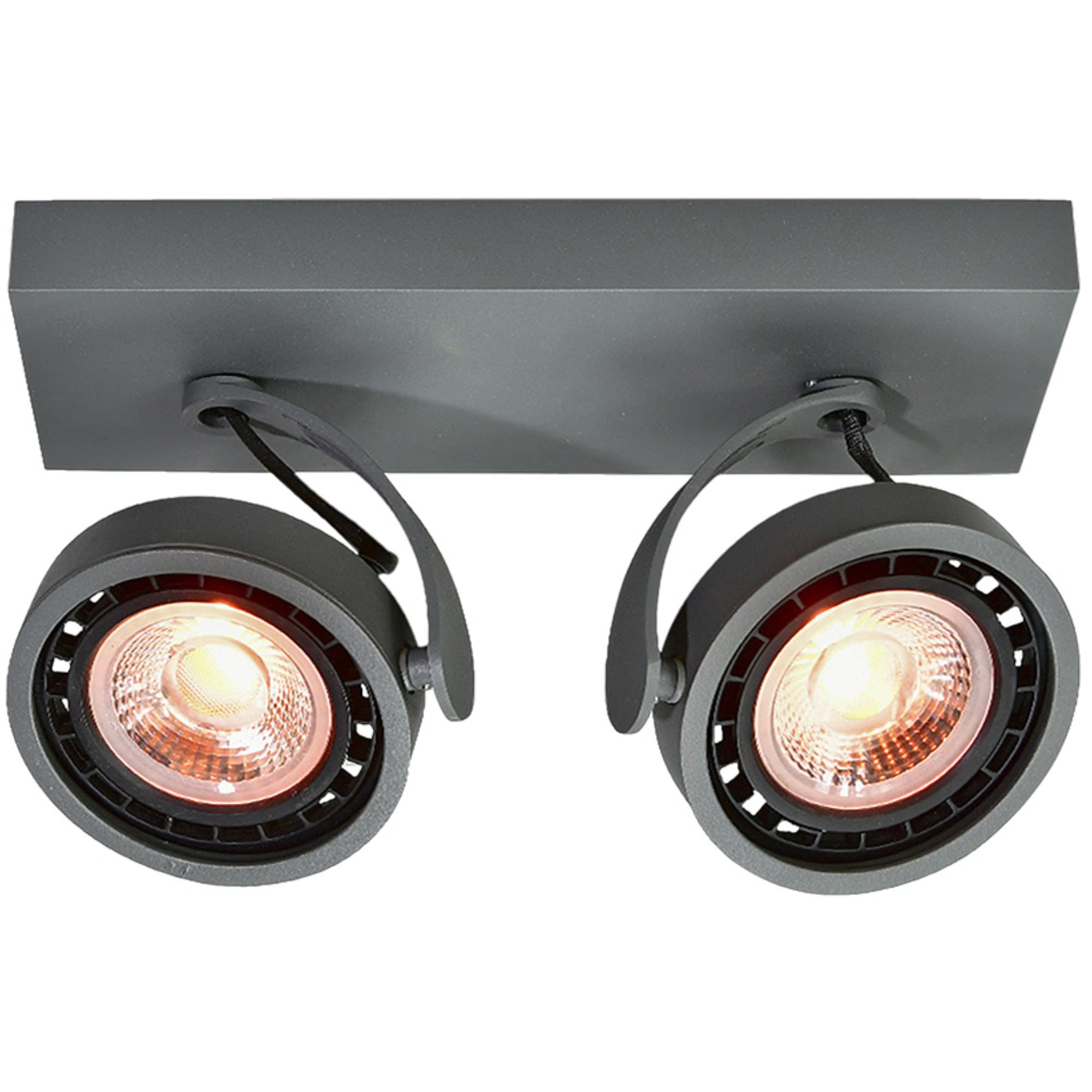 GTV Wally Ceiling Light, Ceiling Mount, 4304, AC220-240V, 50/60 Hz, IP 20, 2*Gu10, ES111, Double, Graphite