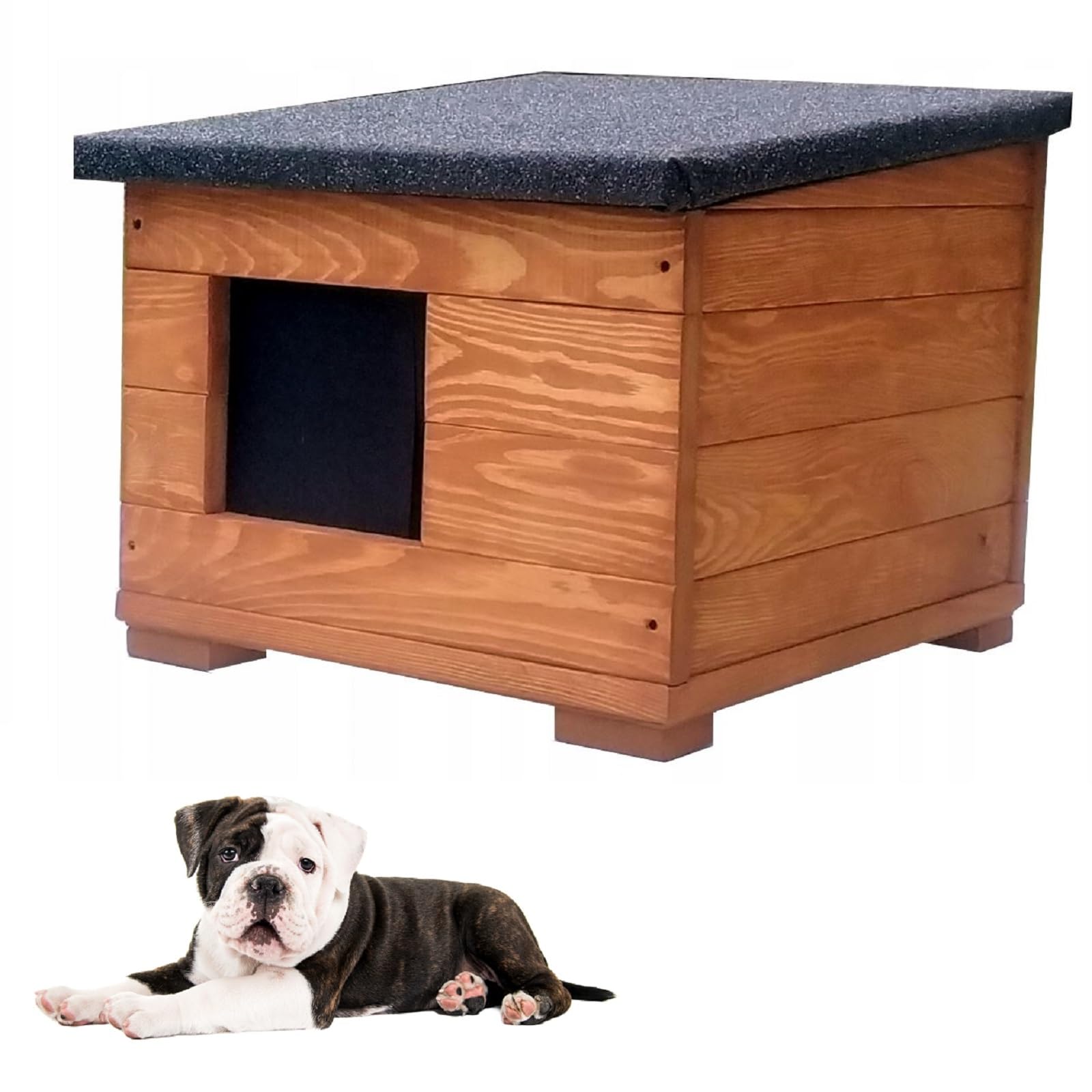 Caseta para perros, 50 x 45 x 41 cm, de madera, resistente a la intemperie, aislada