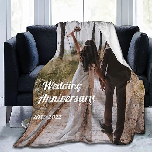 Miniatura 2 de Manta personalizada con foto y texto personalizado, manta para papá con imágenes de regalo para bebés, amigos, amantes y mascotas, manta