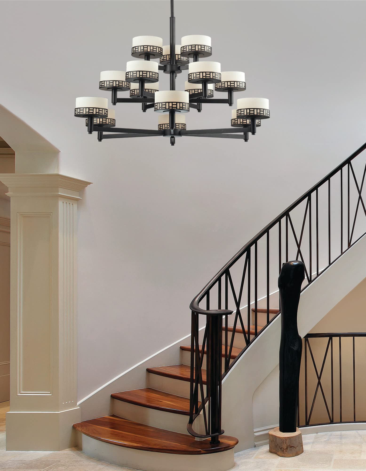 Z-Lite 329-9-BRZ 9-Light Chandelier, Matte Opal - Amazon.com