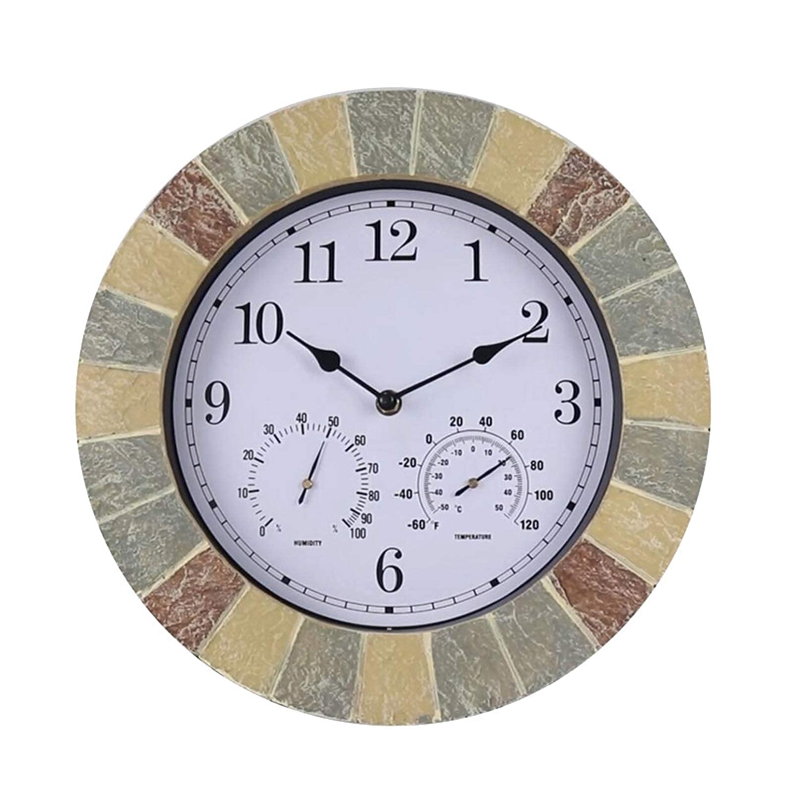 Grande horloge de jardin étanche en résine pour sublimer votre terrasse fleurie