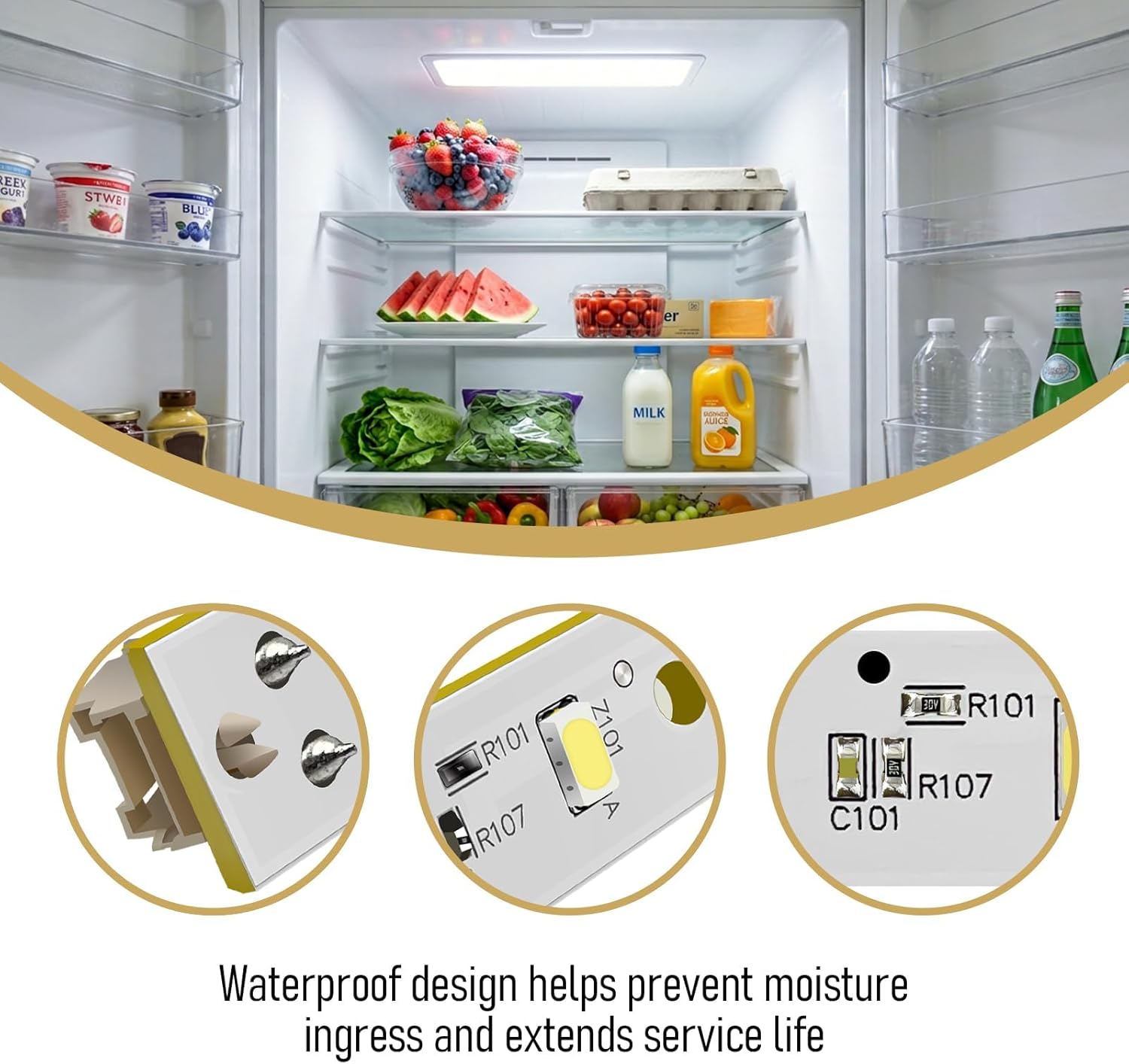 WISINY WR55X26671 LED Light Board Compatible for GE Refrigerator Led Replacement and GE Freezer Light Bulb Replacement Replaces PS11767930, AP6035586, EAP11767930, 4468532 6PCS