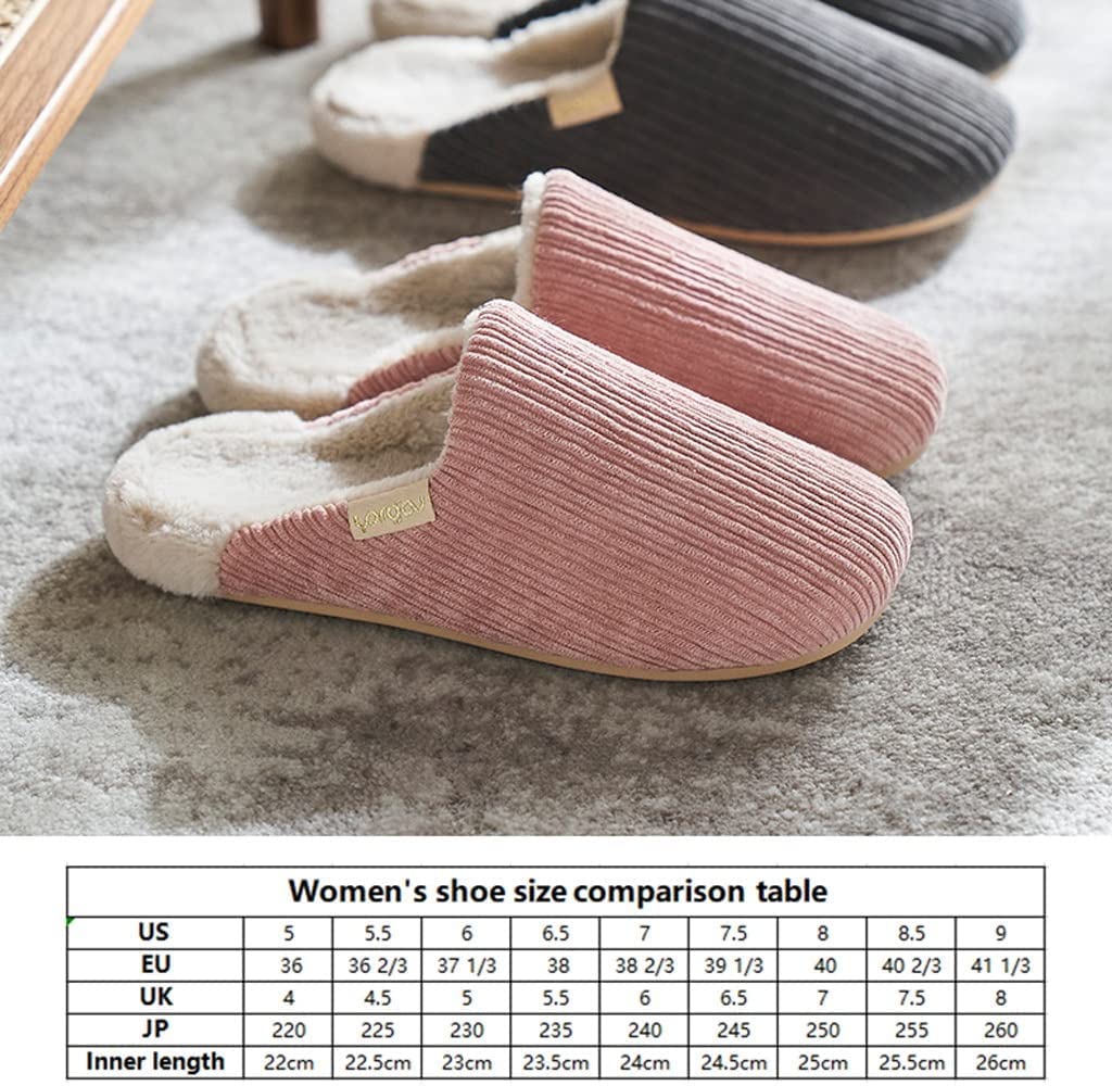 Zapatillas Zapatillas de casa de Invierno Antideslizantes de algodón de Felpa, Zapatos de Mujer cálidos de Fondo Suave, Zapatillas cómodas y esponjosas Zapatos de algodón
