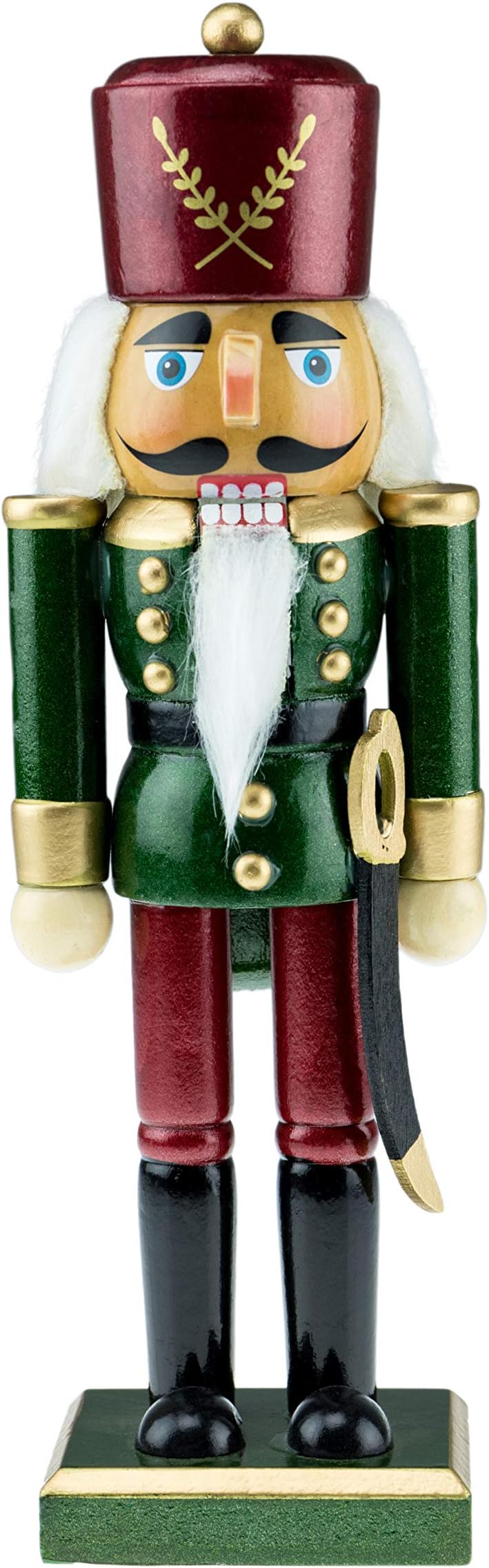 Clever CreationsMaroon Soldier 10 Inch Traditional Wooden Nutcracker, Festive Christmas Décor for Shelves and Tables