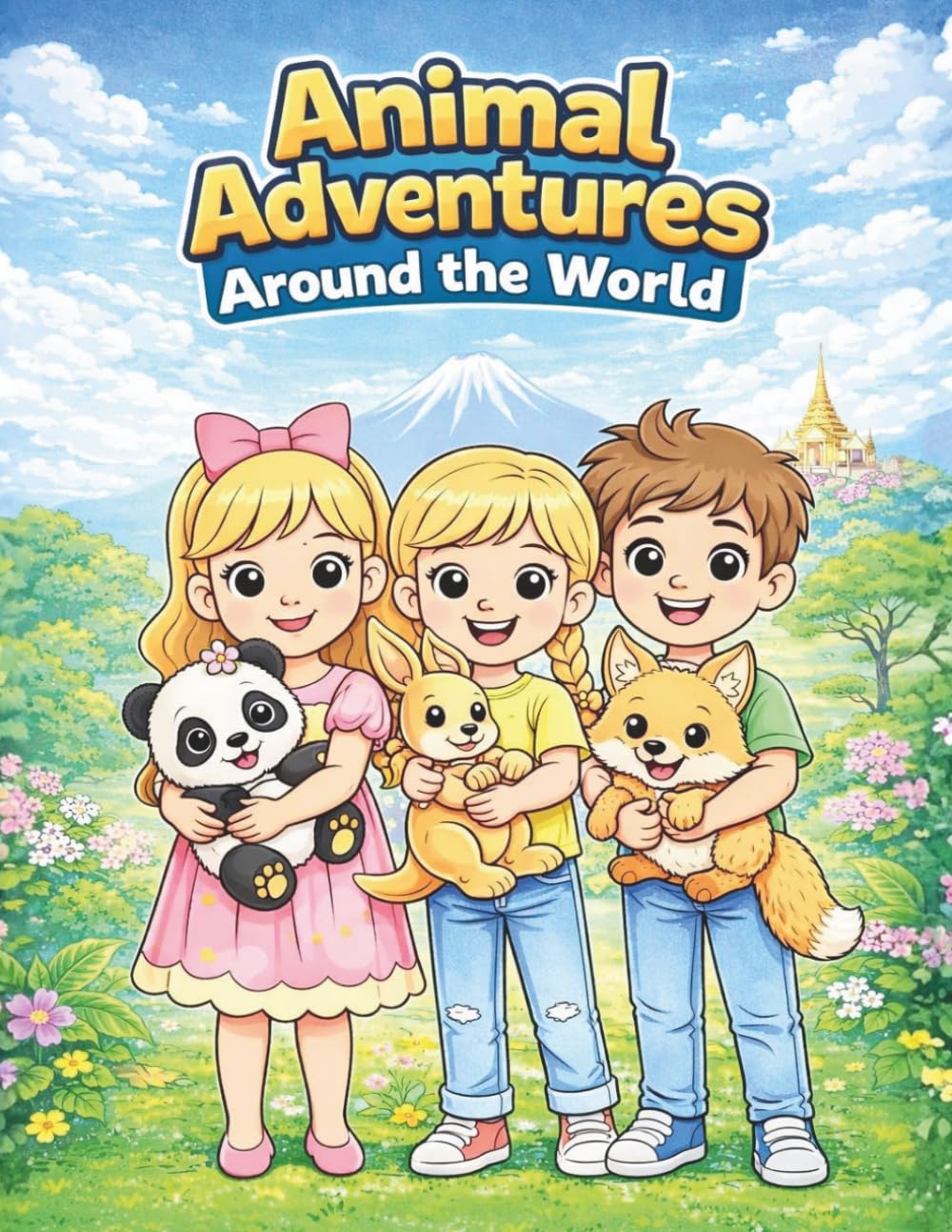 Animal Coloring Book for Kids Ages 4–8: Animal Adventures Around the World: Easy Coloring Pages of Animals from Different Countries for Kids