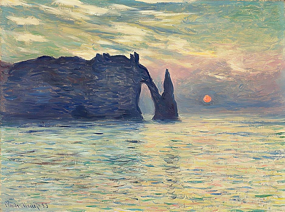 Tableau Étretat Monet Toile Murale Abstraite pour Sublimer le Design du Salon