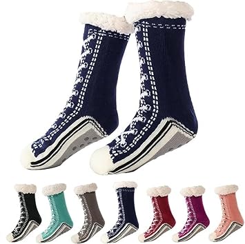 Ultra-Thick Cashmere Slipper Home Socks, Non Slip Slipper Socks Cashmere Slipper Socks Shimmery Christmas
