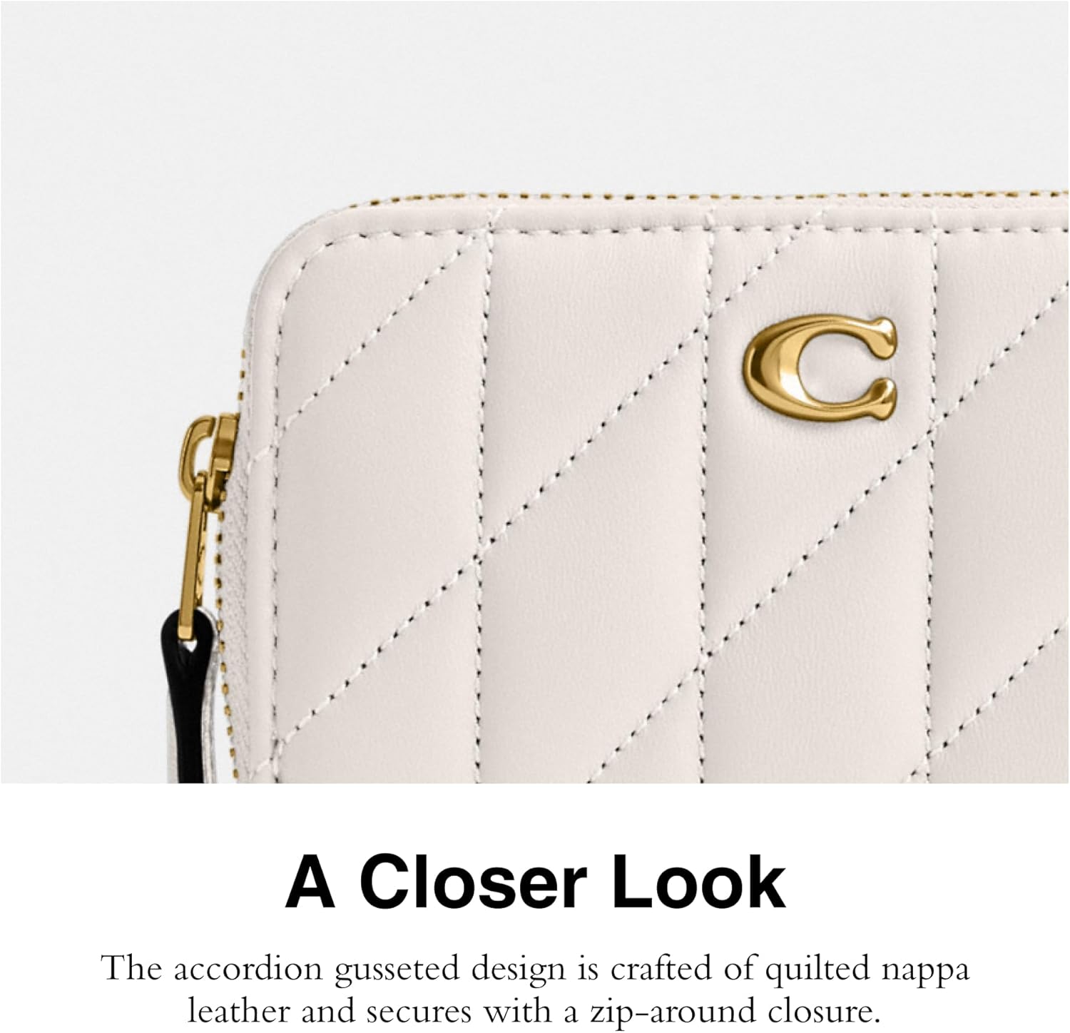 Coach Women's Quilted Pillow Leather Small Zip Around Card Case - Image 4