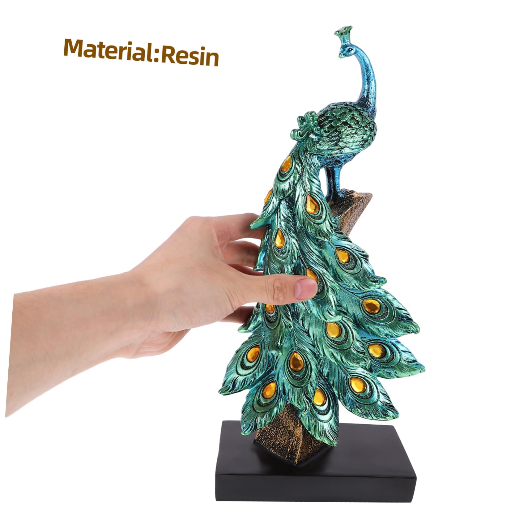 Statua di Pavone Realistico Blu in Resina Decorativa Ornamento da Giardino Scultura Raffinata per Giardino e Cortile per Decorazione Esterna