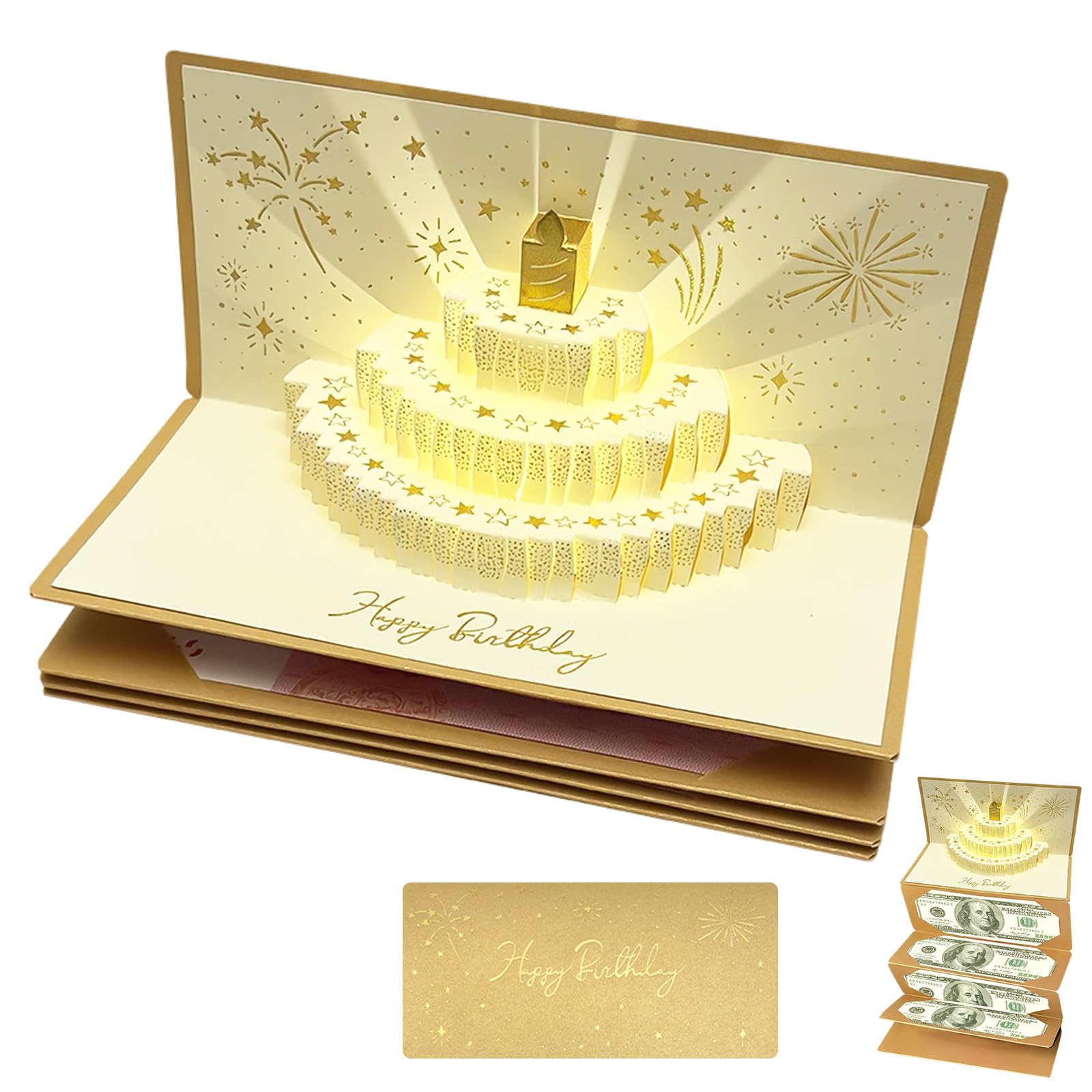 Surprise Cash Envelope Money Gift Money Wallets for Cash Gifts, 6-Slot Foldable Envelopes Money Holder with Surprise Light Effect, Creative Money Gift Ideas (with Light) — image 1