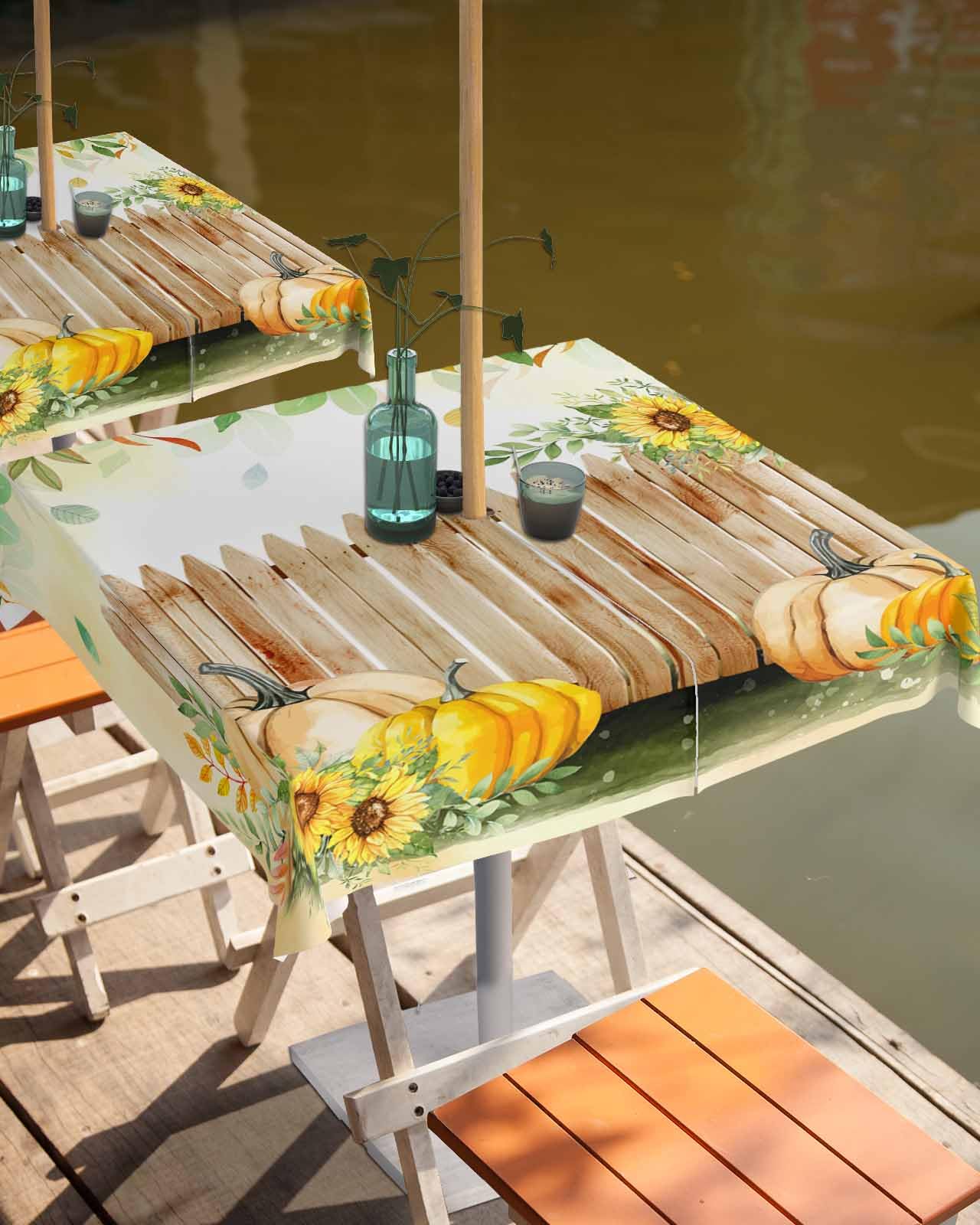 Thanksgiving Fall Outdoor Tablecloth 54