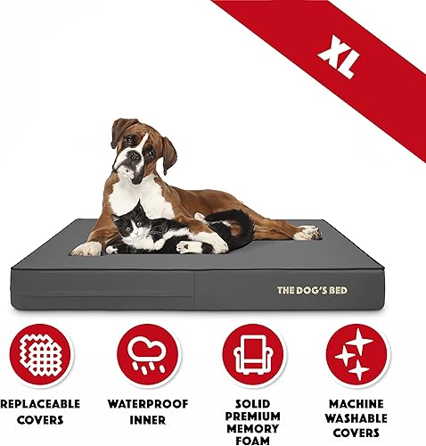 Miniatura 3 de Cama ortopédica para perro de la marca The Dog's Bed, espuma viscoelástica premium S-XXXL, impermeable, alivio del dolor de perro para la artritis,