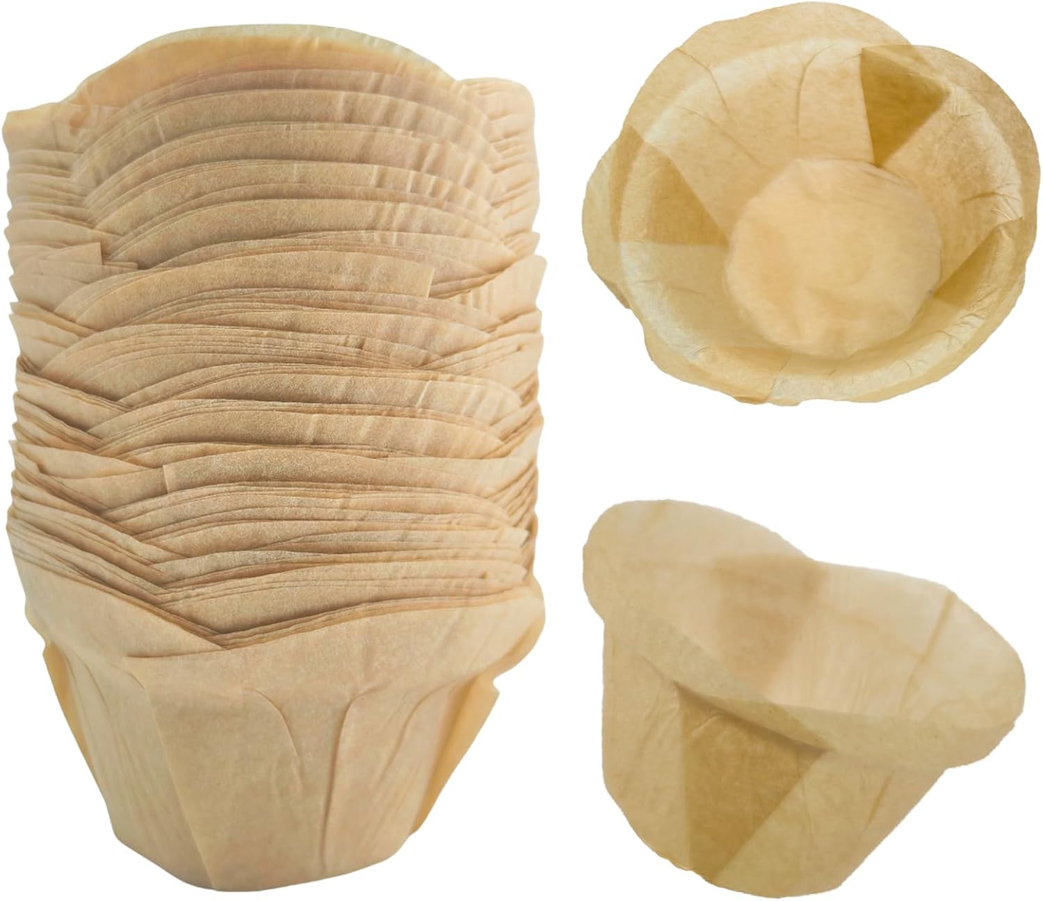 100 PCS Cupcake Liners Baking Muffin Paper Cups for Home Baker Wedding Birthday Brown