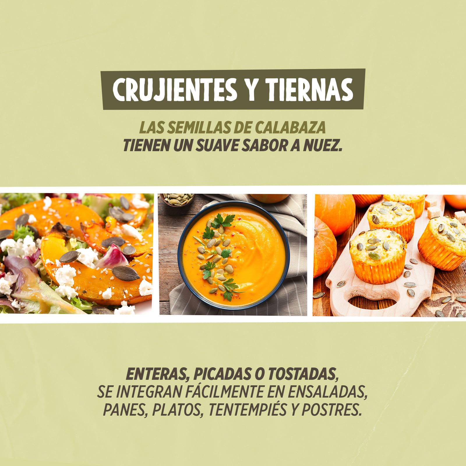 Semillas de Calabaza Orgánicas - 500g - Curcubita pepo - Semillas Enteras, Decorticadas, Sin sal