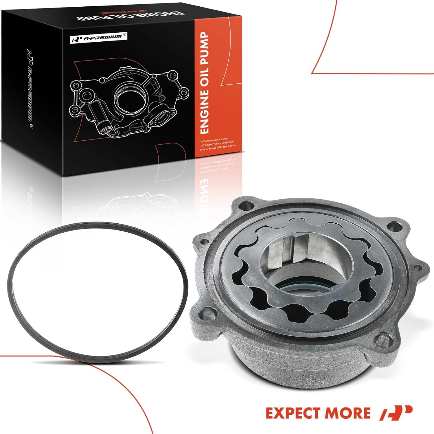 A-Premium Standard Volume Oil Pump with O-Ring Compatible with Ford F-250, F-350, F-250 Super Duty, F-350 Super Duty, E-350 Econoline Club Wagon, E-450 Super Duty, Econoline Super Duty, Excursion
