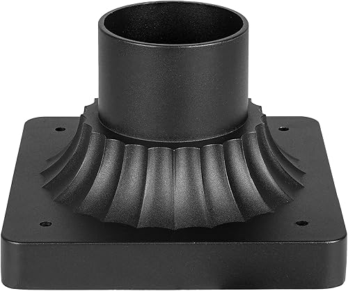 Miniatura 10 de Darkaway Soporte de base de poste para exteriores, adaptador de luz de poste de 3 pulgadas, base de montaje en muelle con acabado negro mate para