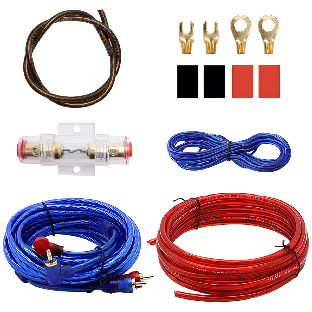 Cavo di collegamento per auto 10 GA 1500 volte amplificatore di potenza 4,5 m per amplificatori audio auto, cavo subwoofer per auto